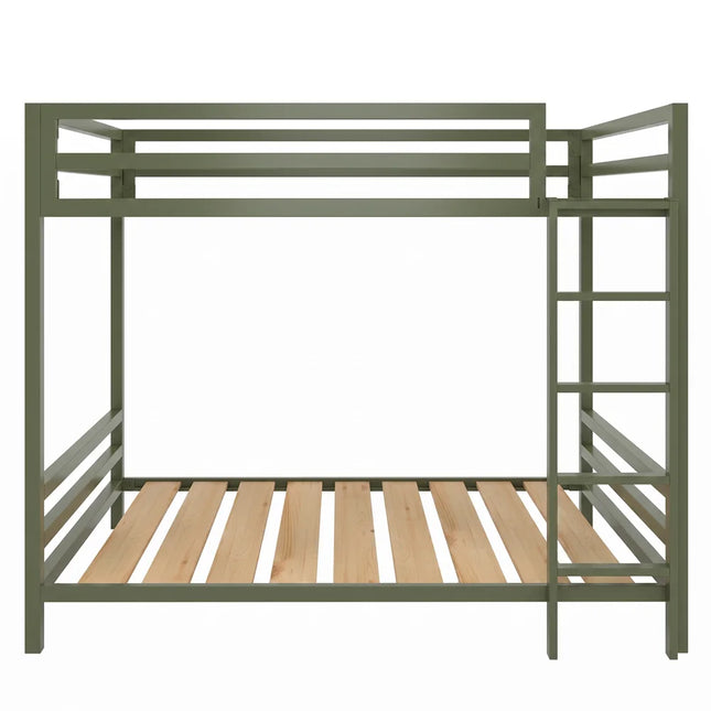 Litera Matrimonial de dos niveles - Estilo Industrial - Acero Negro Oliva - Casa Ferro
