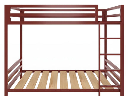 Litera Matrimonial de dos niveles - Estilo Industrial - Acero Negro Rojo óxido - Casa Ferro