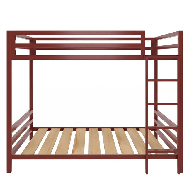 Litera Matrimonial de dos niveles - Estilo Industrial - Acero Negro Rojo óxido - Casa Ferro