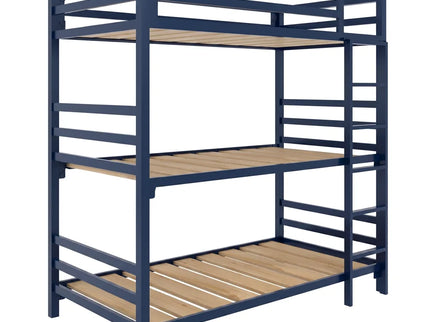 Litera Triple para Niños y Adultos - Estilo Industrial - Acero Negro Azul real - Casa Ferro
