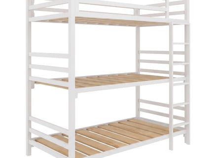 Litera Triple para Niños y Adultos - Estilo Industrial - Acero Negro Blanco - Casa Ferro