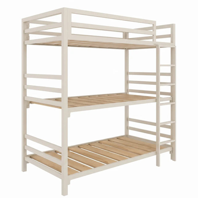 Litera Triple para Niños y Adultos - Estilo Industrial - Acero Negro Hueso - Casa Ferro