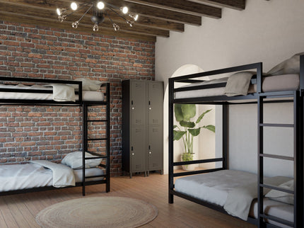 Litera Individual de dos niveles - Estilo Industrial- Acero Negro - Casa Ferro