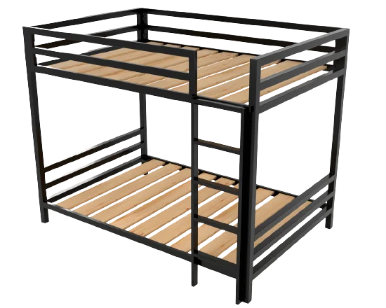 Litera matrimonial de acero — queen abajo, individual arriba