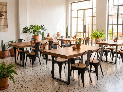Mesa de Parota Maciza para Restaurante · 3 medidas · Premium 150×90 cm · marco 6px - Casa Ferro