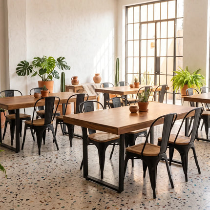 Mesa de Parota Maciza para Restaurante · 3 medidas · Premium 150×90 cm · marco 6px - Casa Ferro