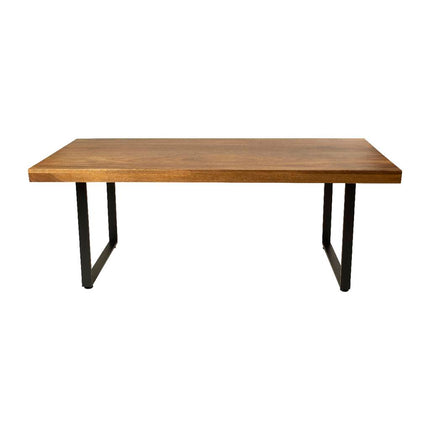 Mesas de Madera Mesa Parota Natural 200x90x73cm Marco Acero 8px - Resistente y Elegante